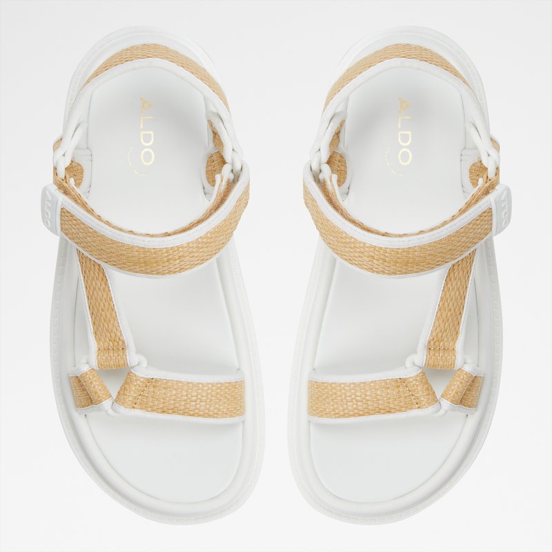 Aldo ravne sandale OCEANA TEX RAFFIA - bež 5
