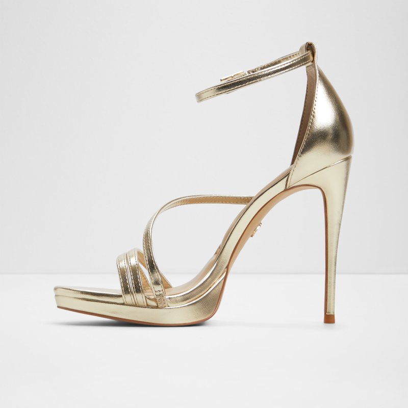 Aldo sandale na visoku petu ODELLA SYN METALLIC - žuta 2