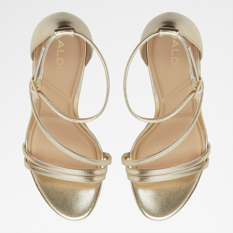Aldo sandale na visoku petu ODELLA SYN METALLIC - žuta 5