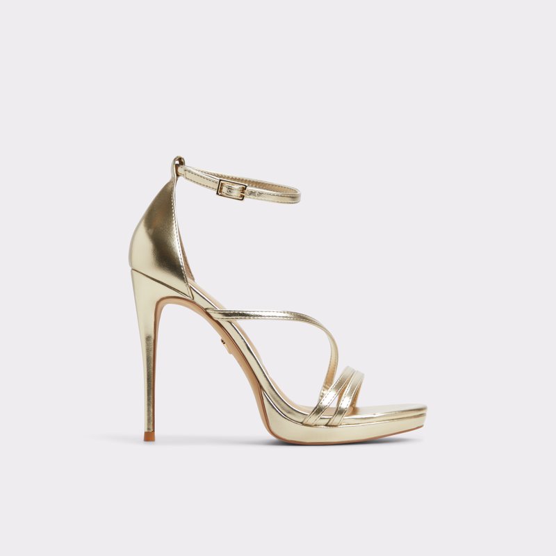Aldo sandale na visoku petu ODELLA SYN METALLIC - žuta 1