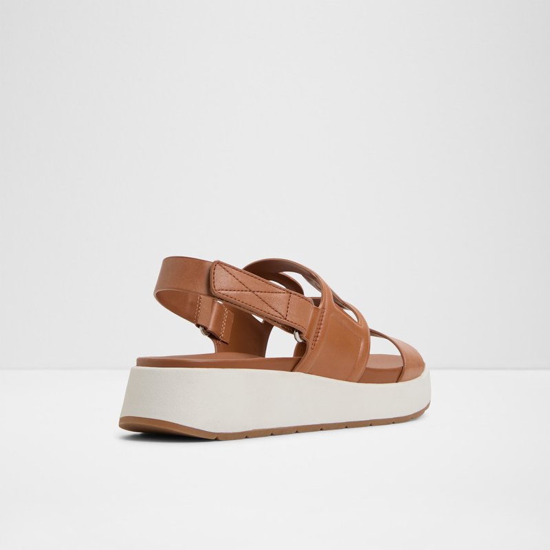 Aldo ravne sandale ONUVIA LEA SMOOTH - smeđa 6
