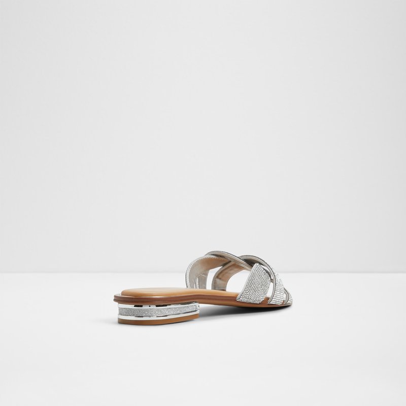 Aldo ravne natikače ORMELEY TEX SATIN - srebrna 2