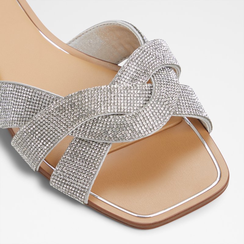 Aldo ravne natikače ORMELEY TEX SATIN - srebrna 5