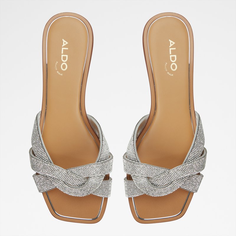 Aldo ravne natikače ORMELEY TEX SATIN - srebrna 6