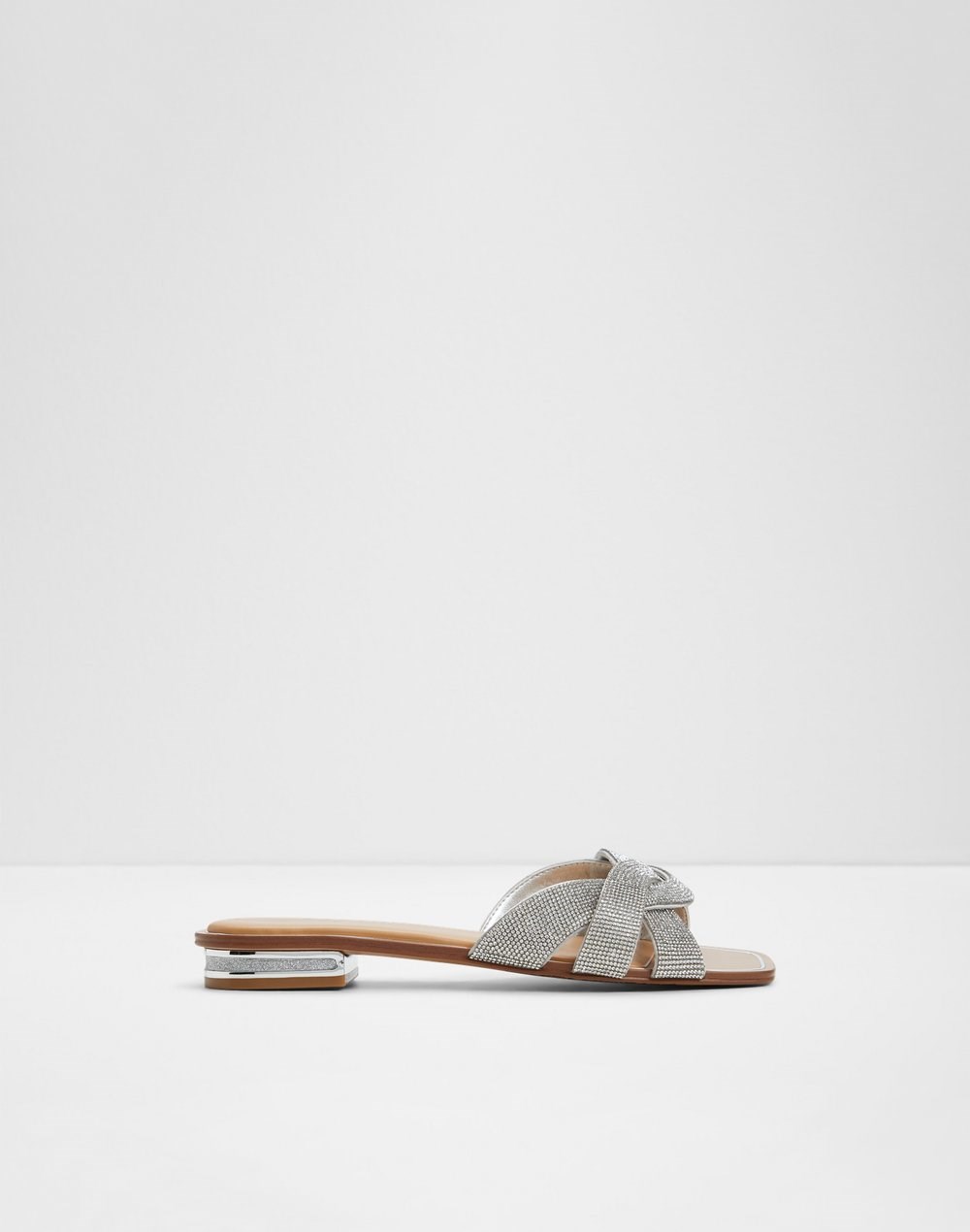 Aldo ravne natikače ORMELEY TEX SATIN - srebrna