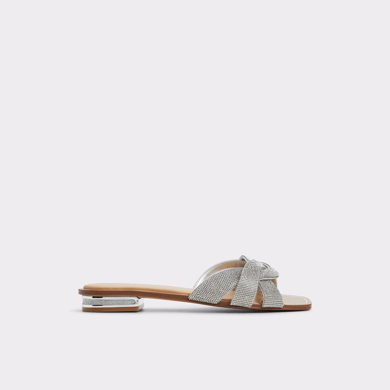 Aldo ravne natikače ORMELEY TEX SATIN - srebrna 1