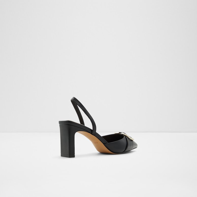Aldo sandale s otvorenom petom OTYLIA LEA SMOOTH - crna 2