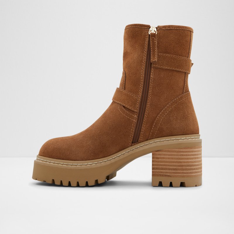 Aldo vodonepropusne gležnjače na petu PALOMINA LEA SUEDE - smeđa 2