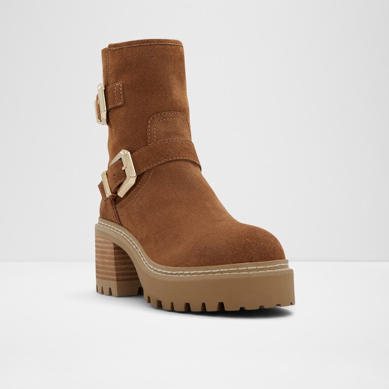 Aldo vodonepropusne gležnjače na petu PALOMINA LEA SUEDE - smeđa 3