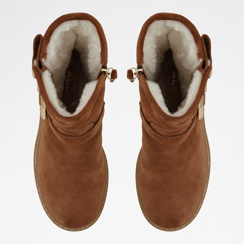 Aldo vodonepropusne gležnjače na petu PALOMINA LEA SUEDE - smeđa 5