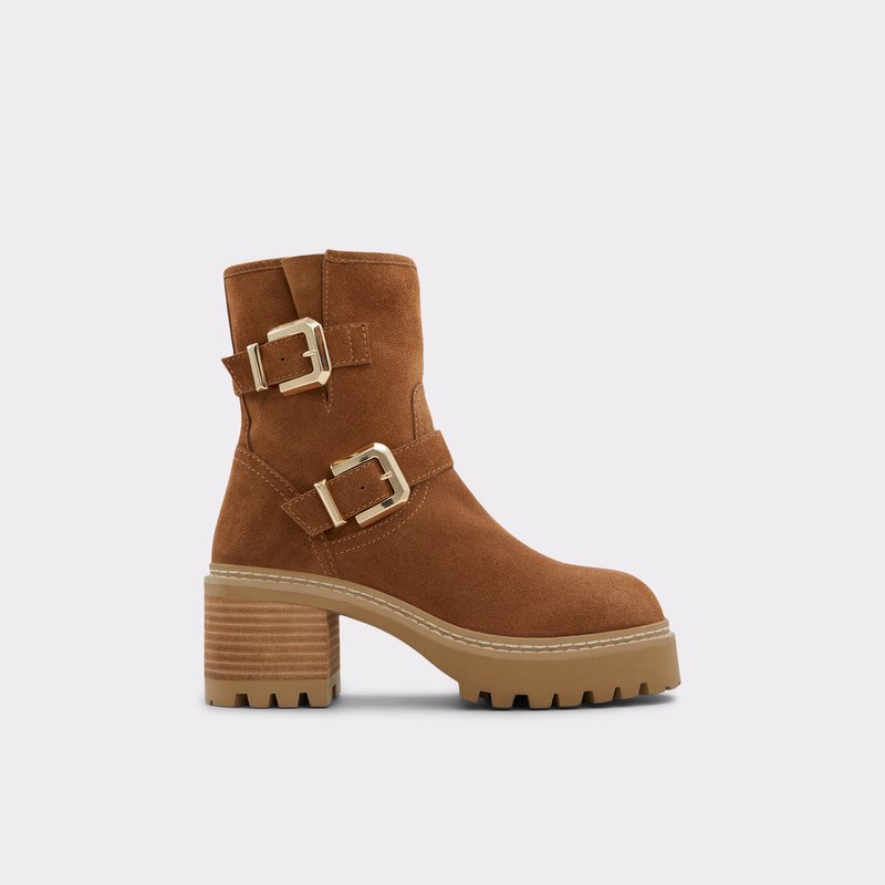 Aldo vodonepropusne gležnjače na petu PALOMINA LEA SUEDE - smeđa 1