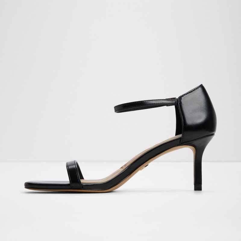 Aldo sandale na srednje visoku petu PARAGON SYN SHINY - crna 2