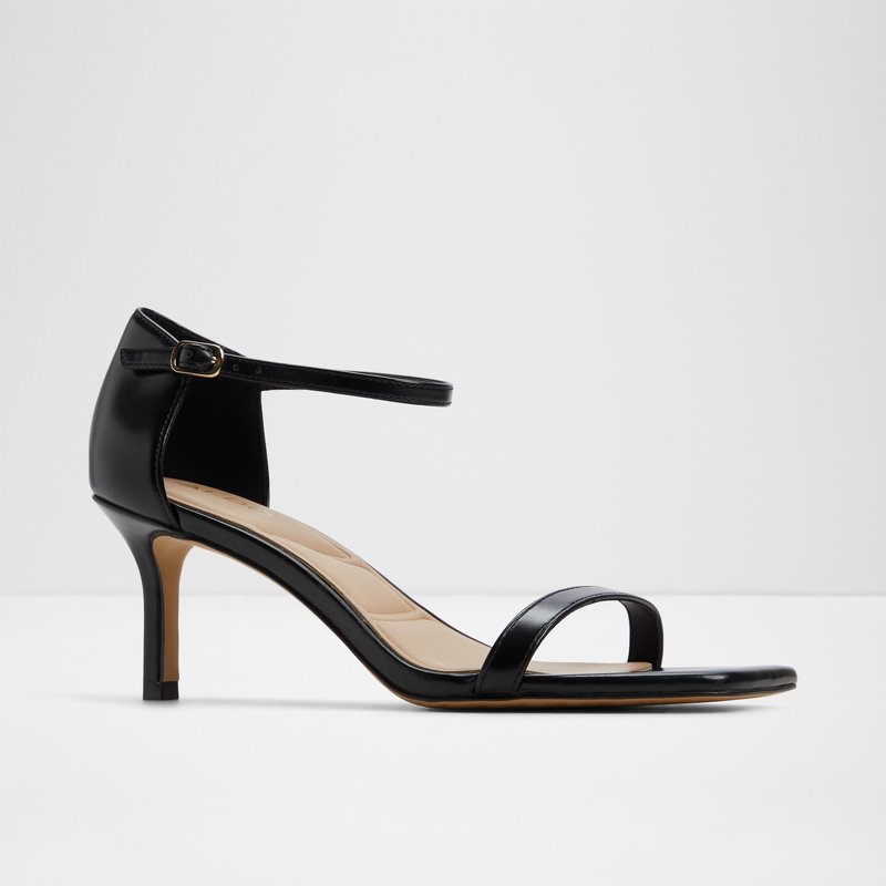 Aldo sandale na srednje visoku petu PARAGON SYN SHINY - crna 3