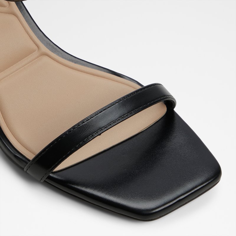 Aldo sandale na srednje visoku petu PARAGON SYN SHINY - crna 4