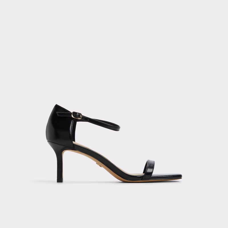 Aldo sandale na srednje visoku petu PARAGON SYN SHINY - crna 1