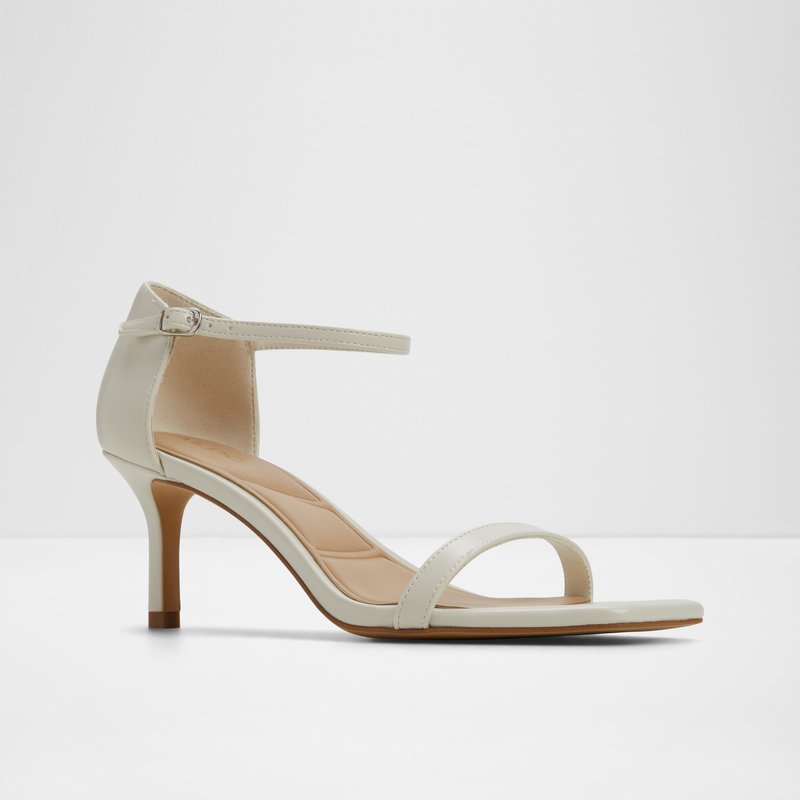 Aldo sandale na srednje visoku petu PARAGON SYN SHINY - bijela 3