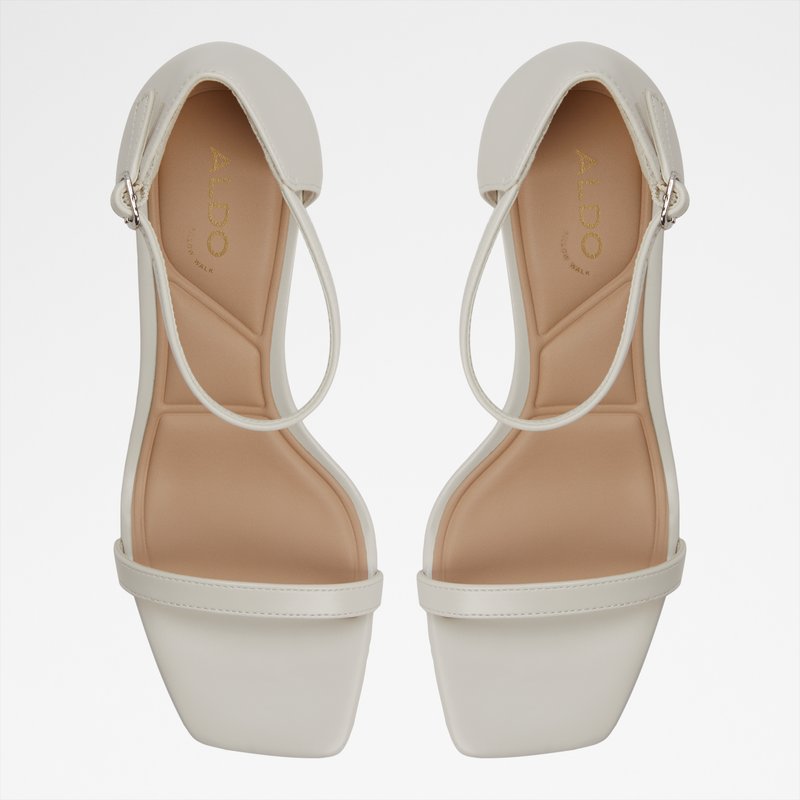 Aldo sandale na srednje visoku petu PARAGON SYN SHINY - bijela 5