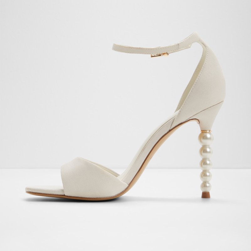 Aldo sandale na visoku petu PEARLETTA TEX GROSGRAIN - bijela 2