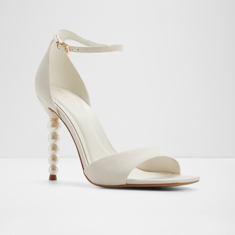 Aldo sandale na visoku petu PEARLETTA TEX GROSGRAIN - bijela 3