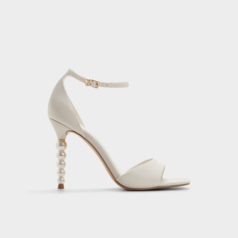 Aldo sandale na visoku petu PEARLETTA TEX GROSGRAIN - bijela 1