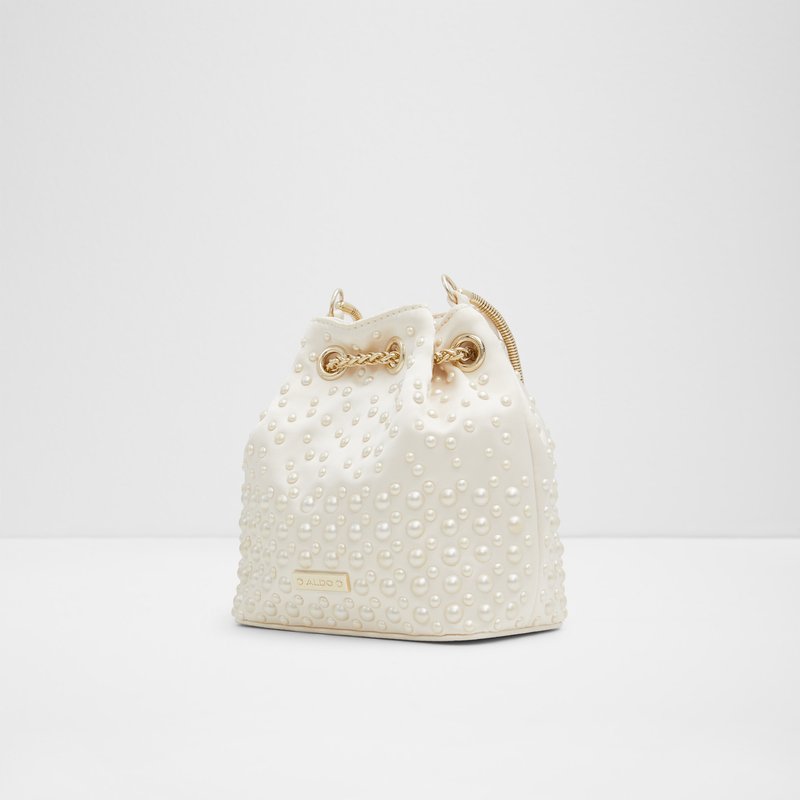Aldo bucket torbica za nošenje u ruci ili na ramenu PEARLILY SYN MIX MAT - bijela 4
