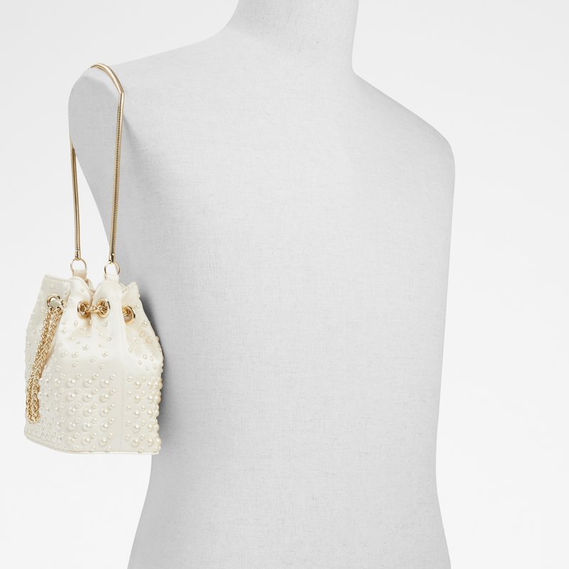Aldo bucket torbica za nošenje u ruci ili na ramenu PEARLILY SYN MIX MAT - bijela 3