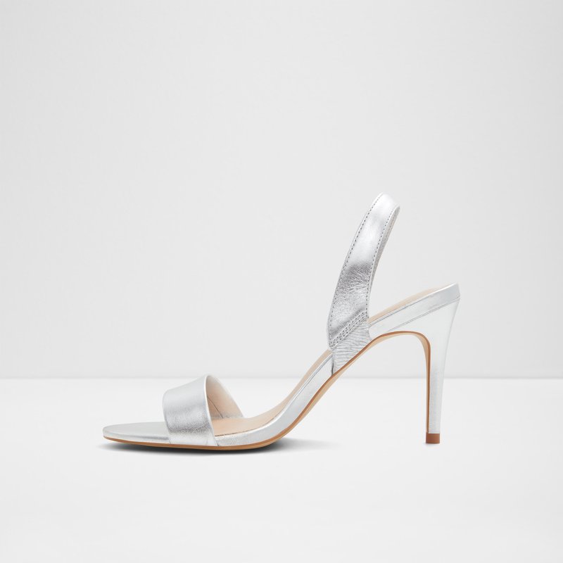 Aldo sandale na srednje visoku petu PEMELA LEA METALLIC - srebrna 2