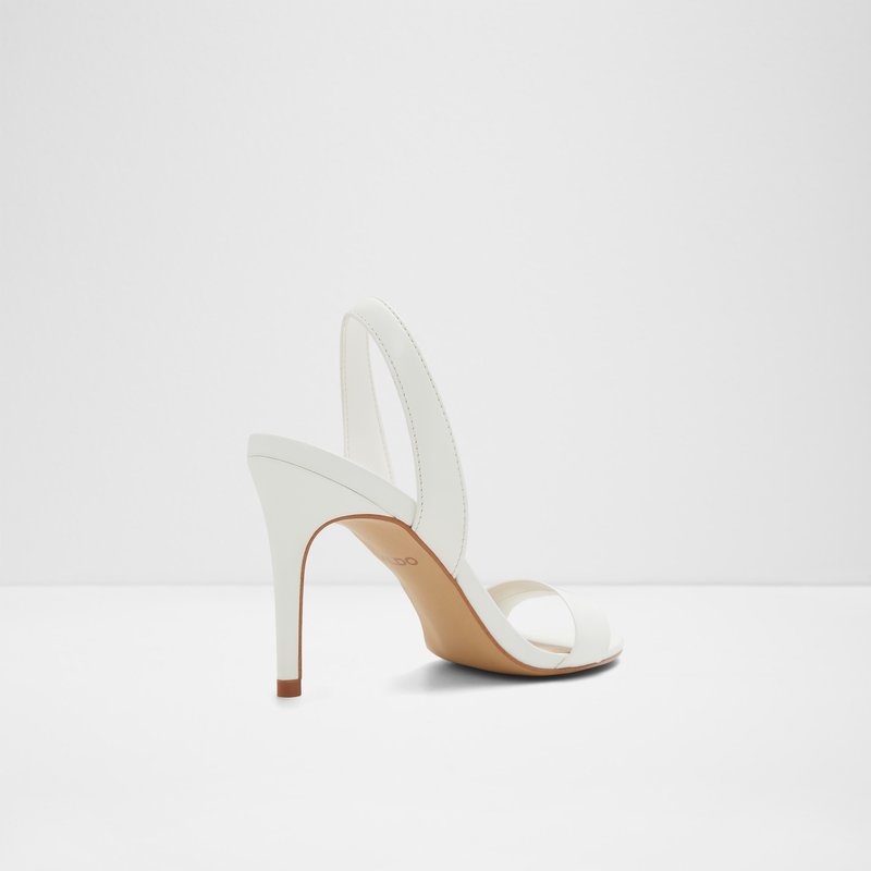 Aldo sandale na srednje visoku petu PEMELA LEA METALLIC - bijela 6