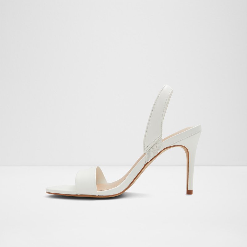 Aldo sandale na srednje visoku petu PEMELA LEA METALLIC - bijela 2