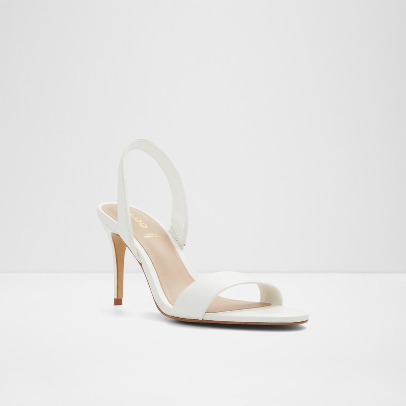 Aldo sandale na srednje visoku petu PEMELA LEA METALLIC - bijela 3