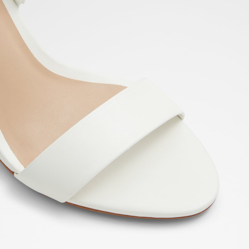 Aldo sandale na srednje visoku petu PEMELA LEA METALLIC - bijela 4