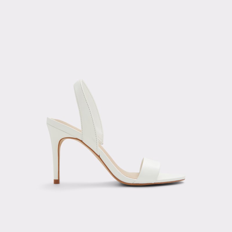 Aldo sandale na srednje visoku petu PEMELA LEA METALLIC - bijela 1