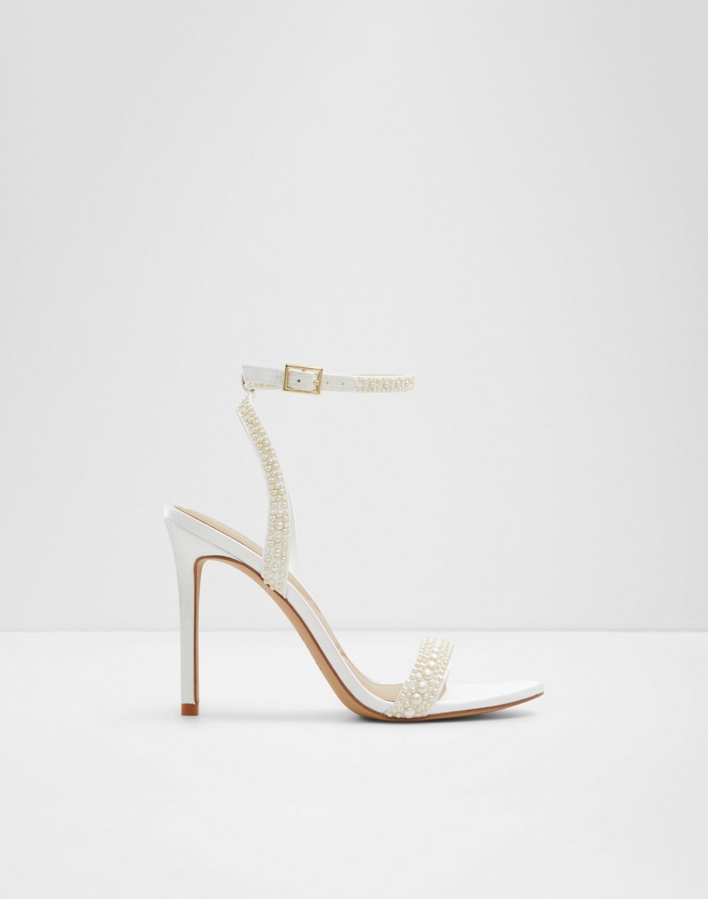 Aldo sandale na visoku petu PERLEA SYN MIX MAT - bijela