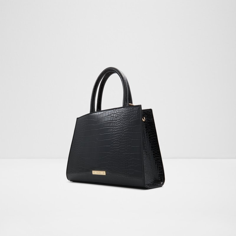 Aldo satchel torbica za nošenje u ruci ili na ramenu PERREGREEN SYN EMB CROCO - crna 4