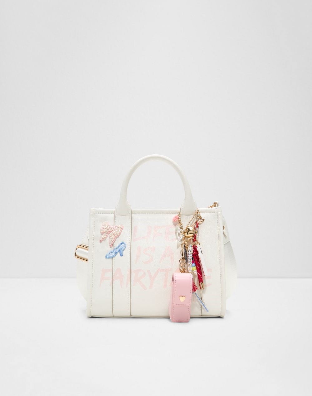 Aldo disney x aldo satchel torbica za nošenje na ramenu ili u ruci PRINCESSTOTE SYN MIX MAT - bijela