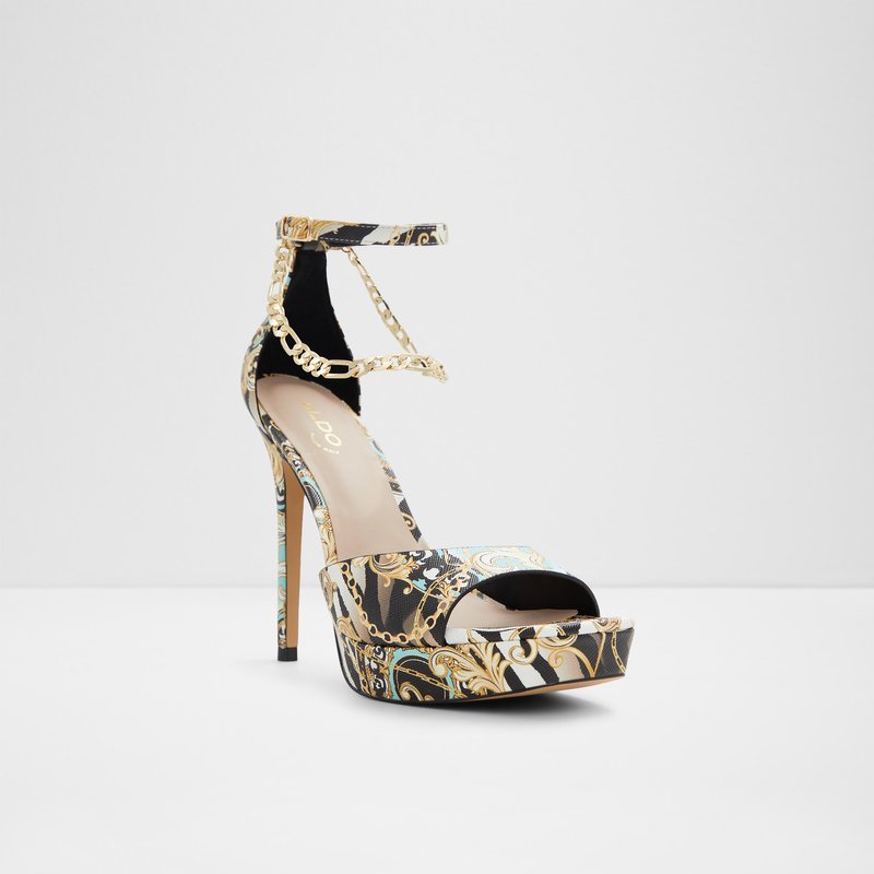 Aldo sandale na visoku petu PRISILLA SYN EMBOSSED - multicolor 3