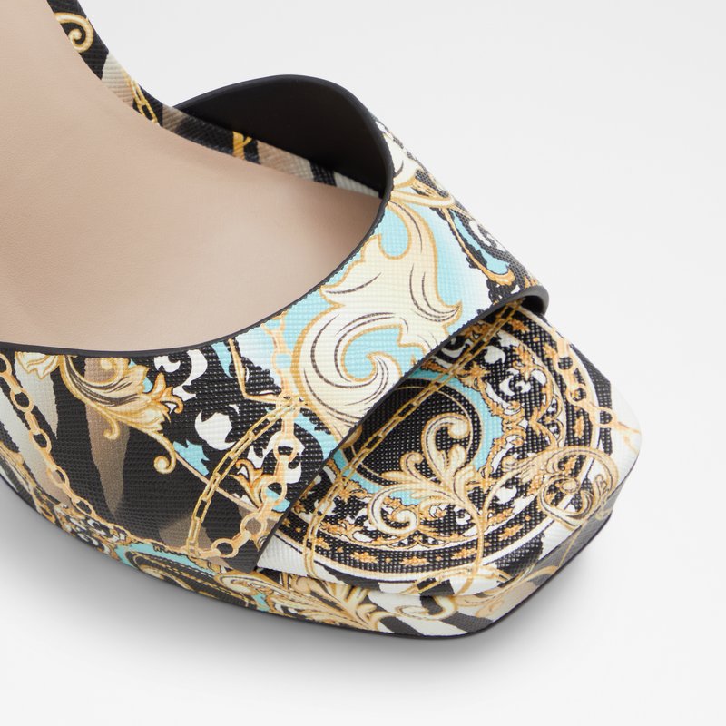 Aldo sandale na visoku petu PRISILLA SYN EMBOSSED - multicolor