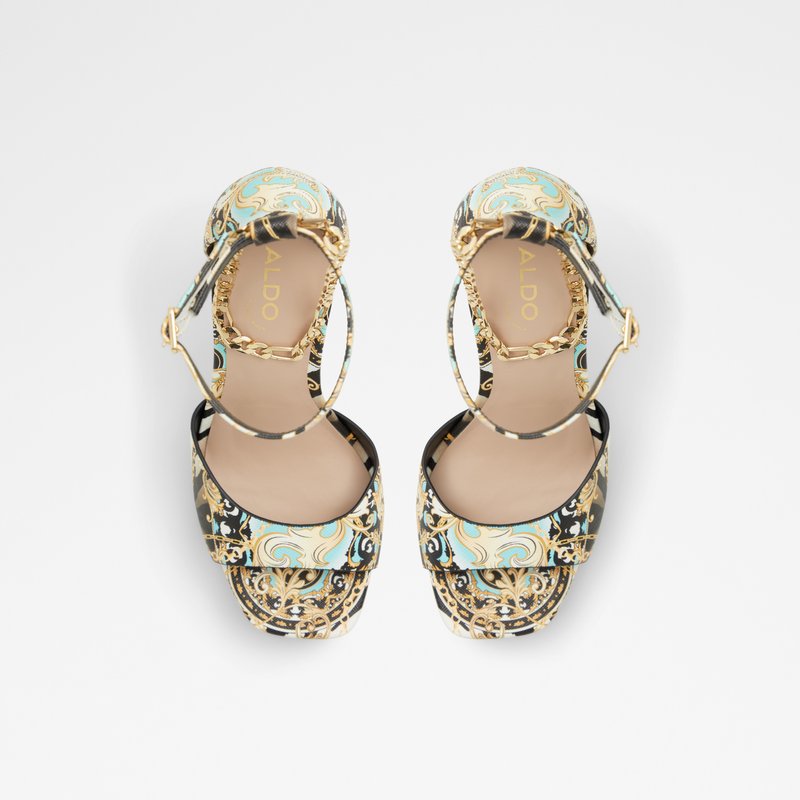 Aldo sandale na visoku petu PRISILLA SYN EMBOSSED - multicolor
