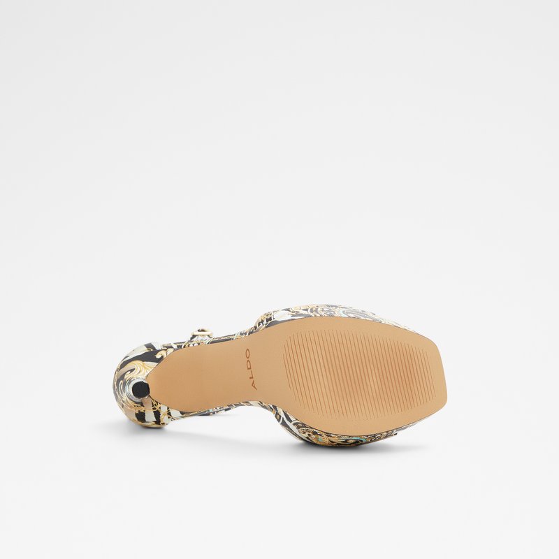 Aldo sandale na visoku petu PRISILLA SYN EMBOSSED - multicolor