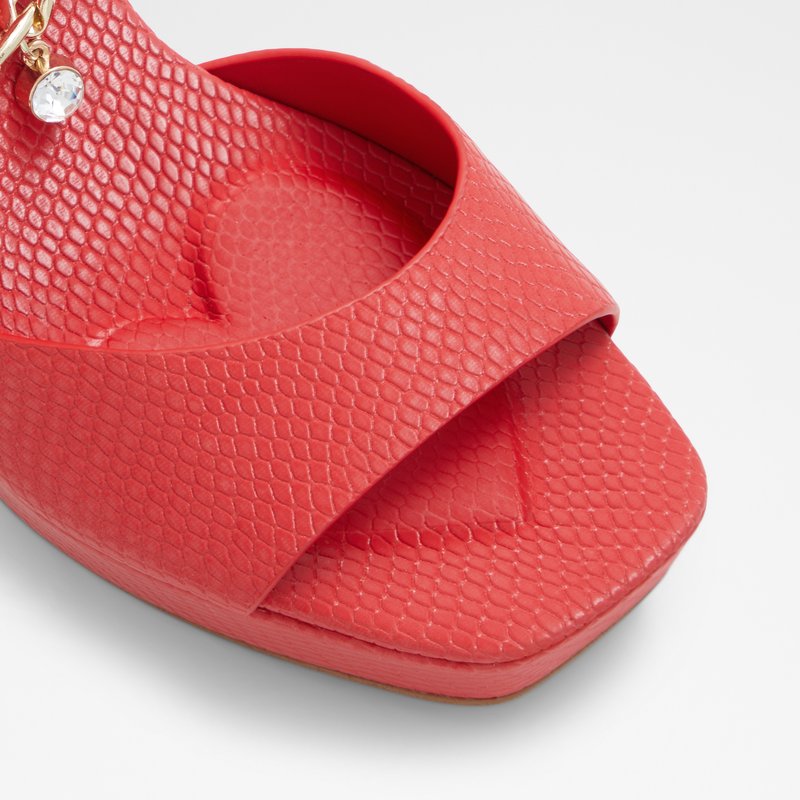 Aldo sandale na visoku petu PRISILLA SYN EMB SNAKE - crvena 4