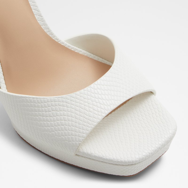 Aldo sandale na visoku petu PRISILLA SYN EMB SNAKE - bijela 5