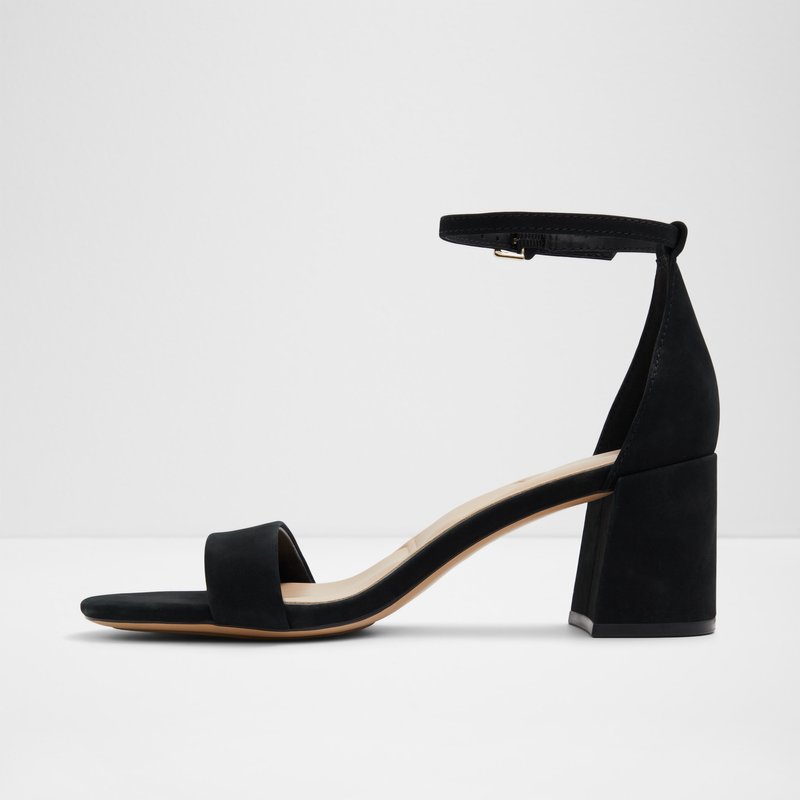 Aldo sandale na srednje visoku petu PRISTINE LEA NUBUCK - crna 8