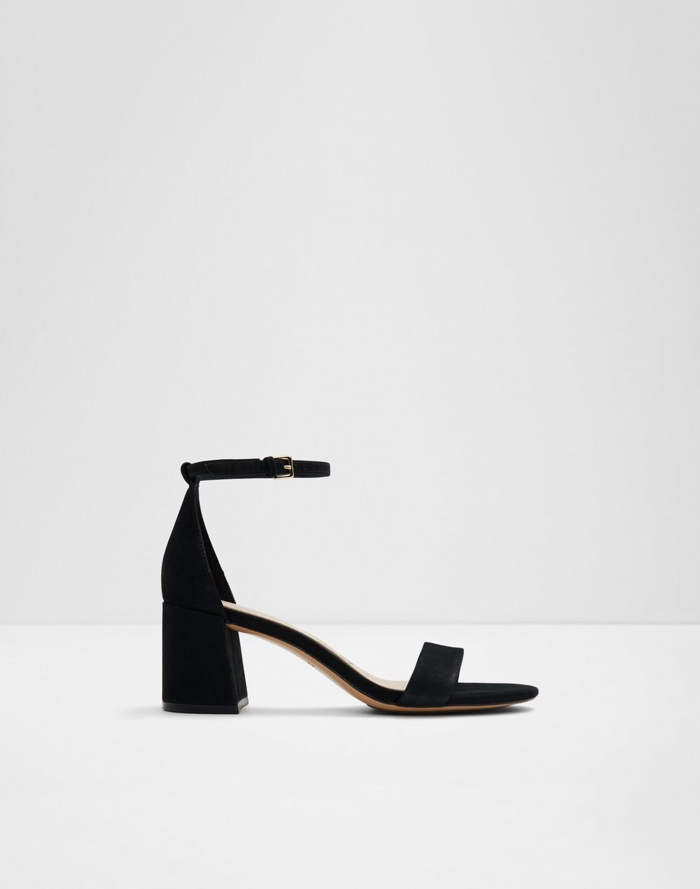 Aldo sandale na srednje visoku petu PRISTINE LEA NUBUCK - crna