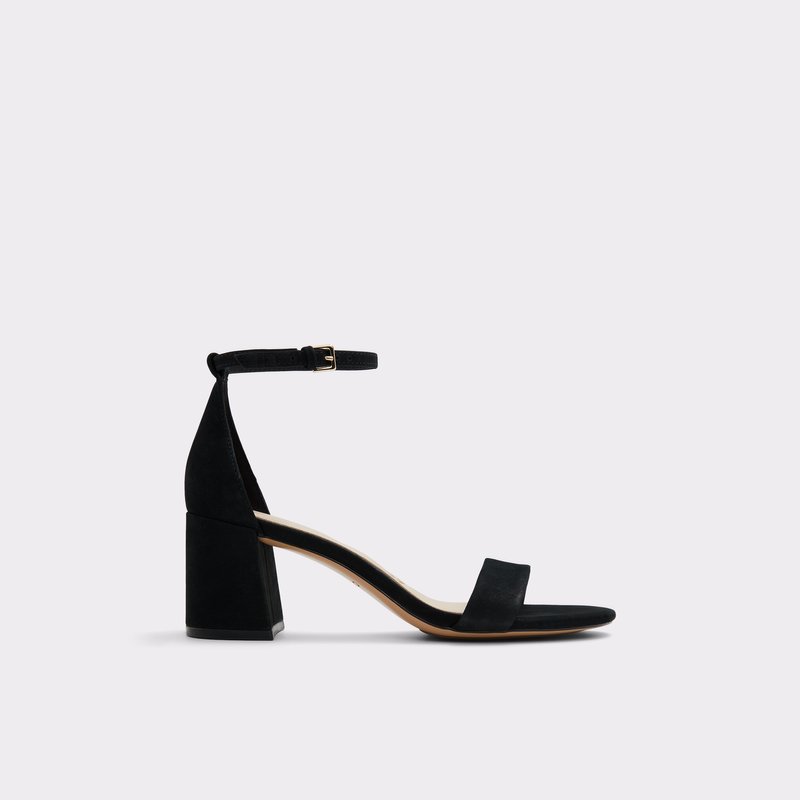 Aldo sandale na srednje visoku petu PRISTINE LEA NUBUCK - crna 2