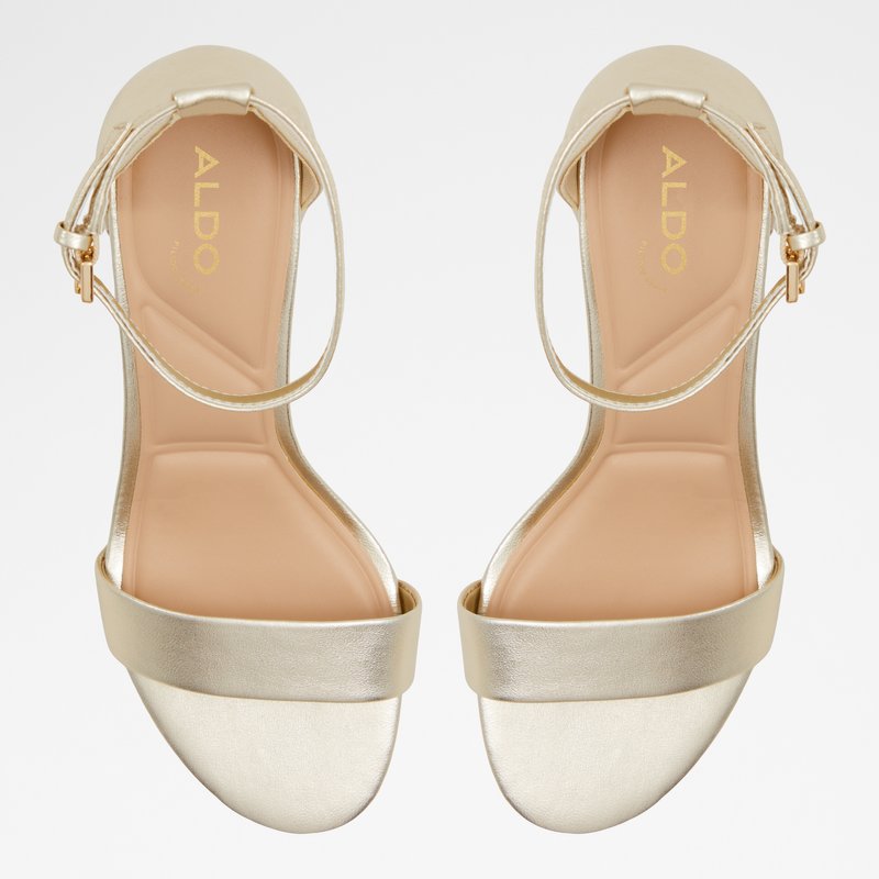 Aldo sandale na srednje visoku petu PRISTINE LEA METALLIC - žuta 5