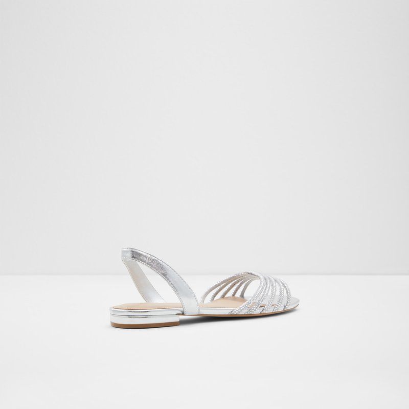 Aldo ravne sandale QIMMA SYN MIX MAT - srebrna 4