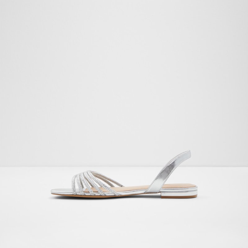 Aldo ravne sandale QIMMA SYN MIX MAT - srebrna 2