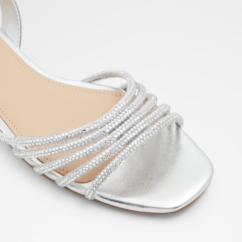 Aldo ravne sandale QIMMA SYN MIX MAT - srebrna 5