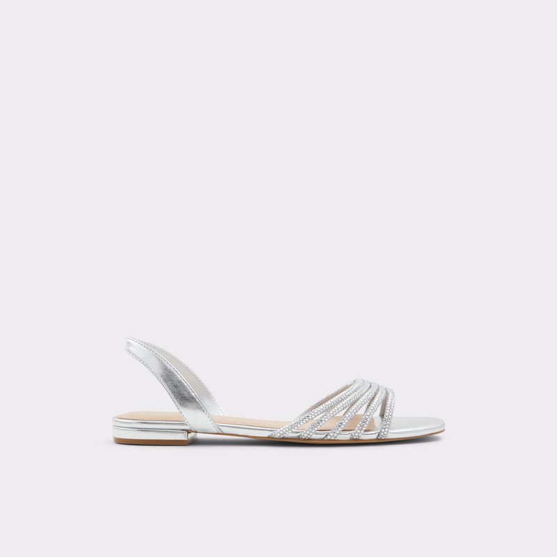Aldo ravne sandale QIMMA SYN MIX MAT - srebrna 1