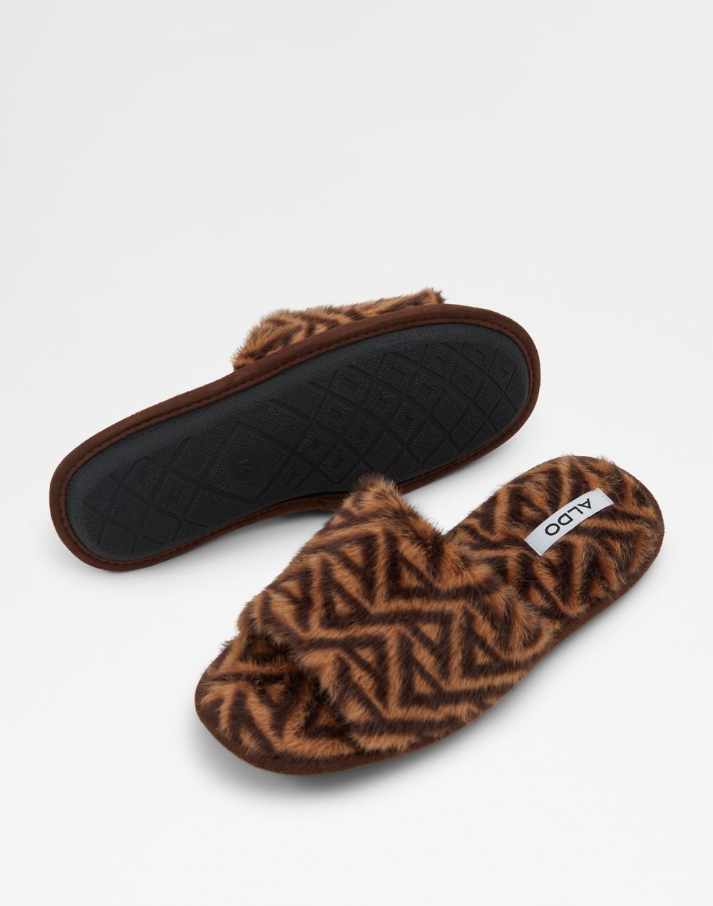 Aldo ženske papuče QOHAS TEX FAUX FUR - smeđa